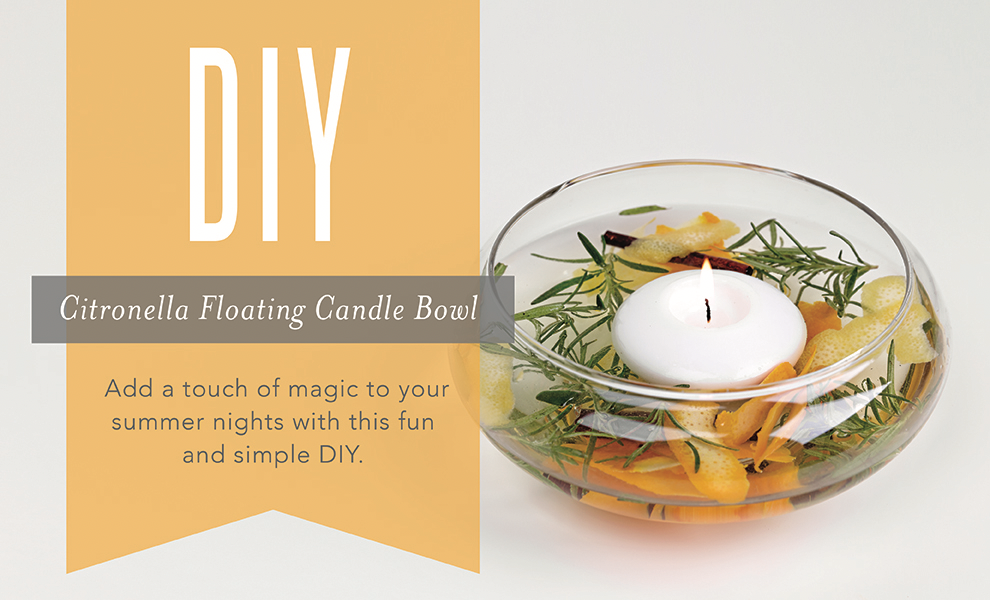 DIY Citronella Floating Candle Bowl