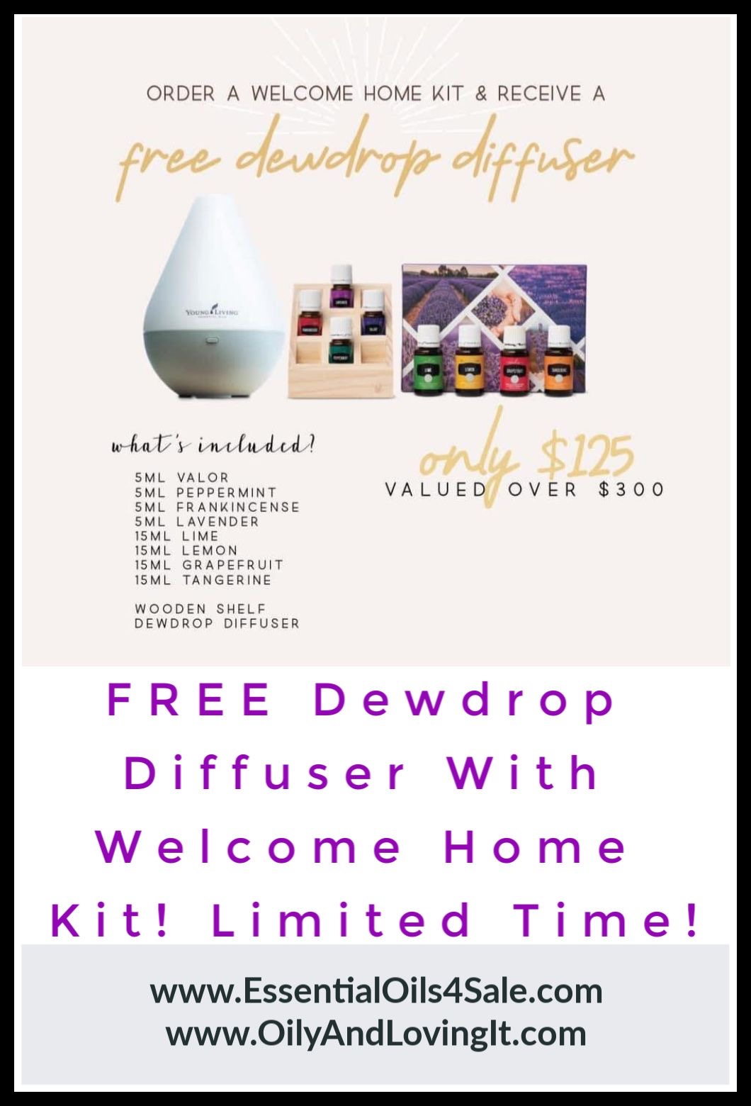 Get A FREE Dewdrop Diffuser When You Purchase The Young Living Welcome Home Kit And Get Started As A New Member!